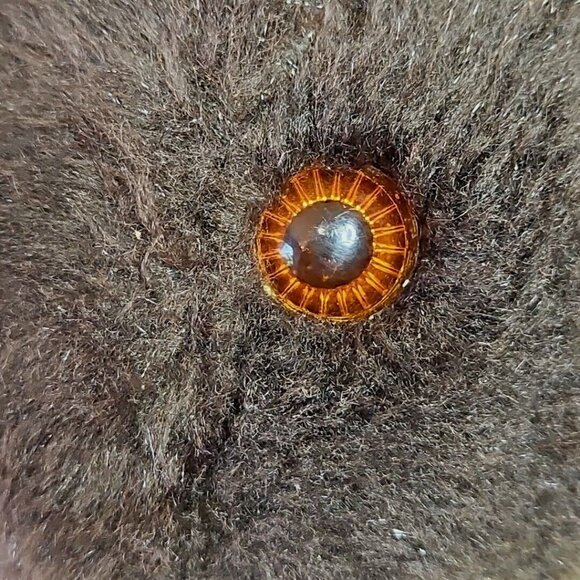 Vintage Easter Bunny Rabbit Plush Chocolate Brown Orange Spangled Eyes 23" Large - Picture 3 of 12